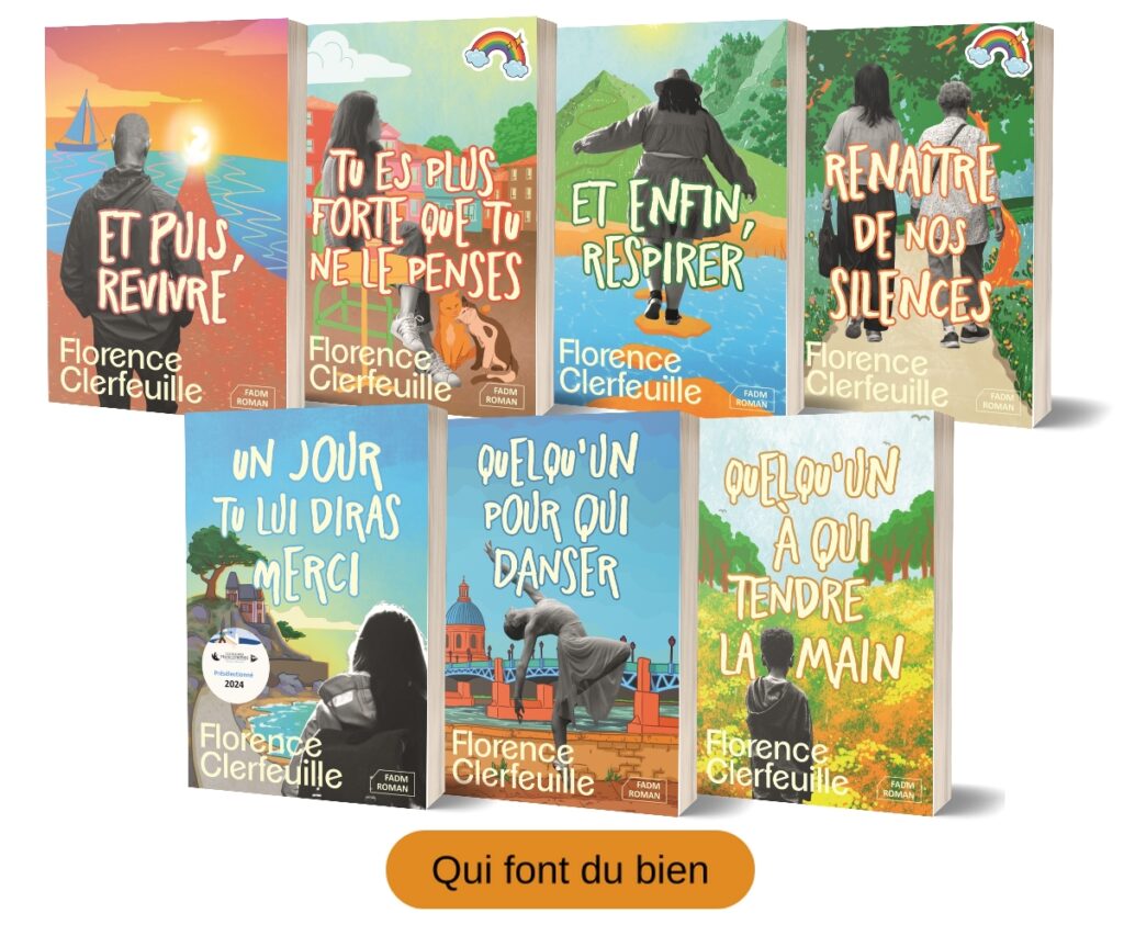 Couvertures des 7 romans de la Collection qui fait du bien